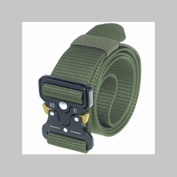 Vojenský taktický opasok olivovo zelený s kovovou rýchlozapínacou prackou univerzálna veľkosť, max.dĺžka 115cm Vojenský taktický opasok olivovo zelený s kovovou rýchlozapínacou prackou univerzálna veľkosť, max.dĺžka 115cm